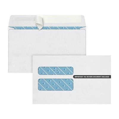 Best Pirce ❤️ Envelopes TOPS Self Seal Security Tinted Double Window W-2 Tax Form Envelope, White, 100/Pack (7510PS100) 🌟