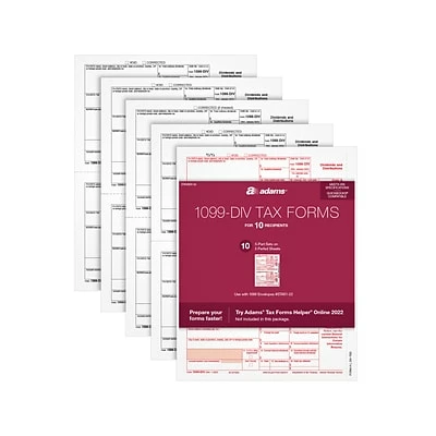 Best Pirce 🛒 W-2 Individual Forms Adams 2022 1099-DIV Tax Form, White, 10/Pack (STAX5DV-22) 👍