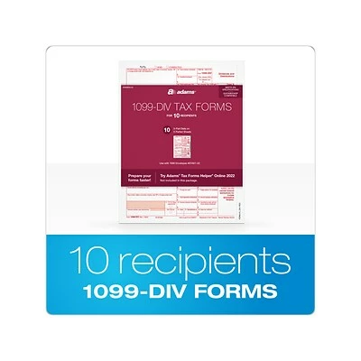 Best Pirce 🛒 W-2 Individual Forms Adams 2022 1099-DIV Tax Form, White, 10/Pack (STAX5DV-22) 👍 - Image 2