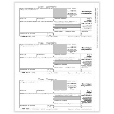 Wholesale 😀 Tax Forms ComplyRight 1099-NEC 3-Up Payer Copy C Tax Form, 50/Pack (NEC511250) ✔️