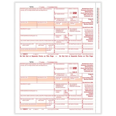 Flash Sale 🛒 Tax Forms ComplyRight 1099-R Federal Copy A Tax Form, 50/Pack (514050) 👏