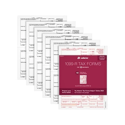 Flash Sale ⭐ W-2 Individual Forms Adams 2022 1099-R Tax Form, White, 10/Pack (STAX5R-22) ⌛