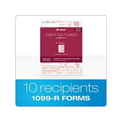 Flash Sale ⭐ W-2 Individual Forms Adams 2022 1099-R Tax Form, White, 10/Pack (STAX5R-22) ⌛ - Image 2