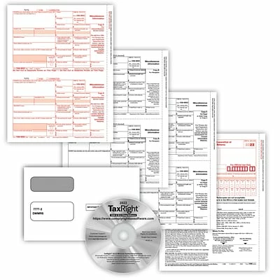 Brand new 🔥 ComplyRight 1099 Miscellaneous Pre-Packaged Laser Sets TaxRight 1099-MISC 4-Part Laser Tax Form Kit With Software And Envelopes, 10/Pack (SC6103ES10) 🤩 - Image 3