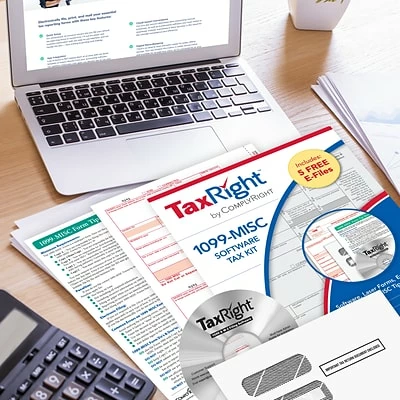 Brand new 🔥 ComplyRight 1099 Miscellaneous Pre-Packaged Laser Sets TaxRight 1099-MISC 4-Part Laser Tax Form Kit With Software And Envelopes, 10/Pack (SC6103ES10) 🤩 - Image 5