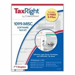 Top 10 🎁 ComplyRight 1099 Miscellaneous Pre-Packaged Laser Sets TaxRight 1099-MISC 4-Part Laser Tax Form Kit With Software And Envelopes, 25/Pack (SC6103ES25) 👏