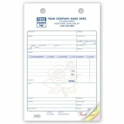Flash Sale ⌛ Deluxe Custom Service And Appointment Forms Custom Florist Register Form, Classic Design, Large Format, TAX. DEL., 2 Parts, 1 Color Printing, 5 1/2" X 8 1/2", 500/Pack 😀