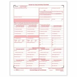 Best Sale 🥰 Tax Forms ComplyRight W-2C Federal Copy A Tax Form, 50/Pack (531350) 😍
