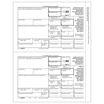 Buy 🔔 Tax Forms ComplyRight 1099-R 2-Up Recipient Copy B Tax Form, 50/Pack (514150) ⭐