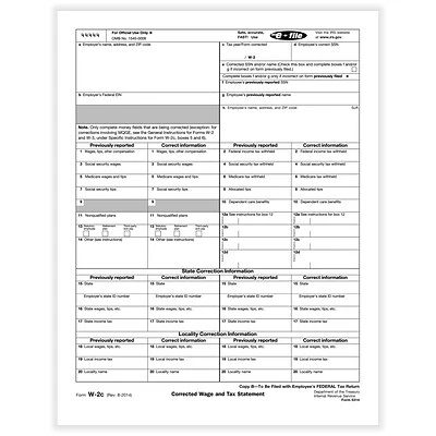 Outlet ✨ Tax Forms ComplyRight W-2C Employee Copy B Tax Form, 50/Pack (531450) 🎉