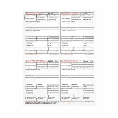 New 🎁 W-2 Individual Forms TOPS 2022 W-2 Employee's Copies Cut Sheet Tax Form, 1 Part, 8.5" X 11", 100 Forms/Pack (LW24UPALT100) 🤩