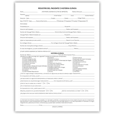 Best Pirce 😀 Dental Health History & Registration Forms Medical Arts Press® Dental Registration And Medical History Form, Spanish 🤩