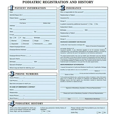 Best Pirce 🌟 Podiatry Health History & Registration Forms Medical Arts Press® Podiatry Registration And History Form, Numbered, No Punch ⭐