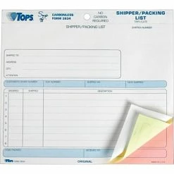 New 🎁 Packing Slips Tops® Snap-Off® Shipper/Packing List Forms, 3 Part, 8-1/2" X 7" 🥰