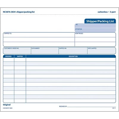 New 🎁 Packing Slips Tops® Snap-Off® Shipper/Packing List Forms, 3 Part, 8-1/2" X 7" 🥰 - Image 2