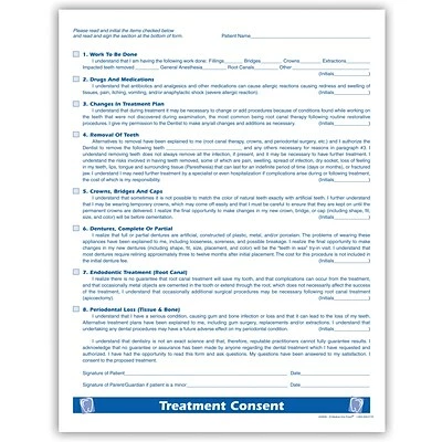Budget ⌛ Treatment Records Medical Arts Press® Dental Treatment Consent Form; 1-Sided 💯 - Image 2