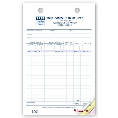 Discount 🧨 Deluxe Custom Charge Slips Custom Multi-Purpose Register Form, Classic Design, Large Format, 3 Parts, 1 Color Printing, 5 1/2" X 8 1/2", 500/Pack ❤️