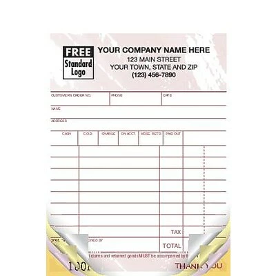 Discount 👍 Deluxe Custom Charge Slips Custom Multi-Purpose Register Form, Colors Design, Small Format, 2 Parts, 1 Color Printing, 4" X 6", 500/Pack 🔥