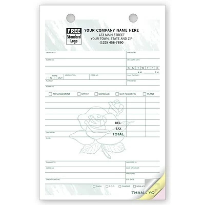 Best Pirce 🧨 Deluxe Custom Service And Appointment Forms Custom Florist Register Form, Colors Design, Large Format, 2 Parts, 1 Color Printing, 5 1/2" X 8 1/2", 500/Pack 🎁