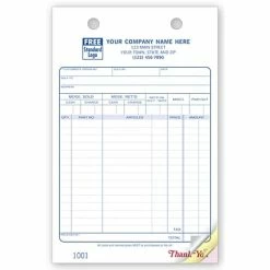 Budget 💯 Deluxe Custom Service And Appointment Forms Custom Auto Supply Register Form, Classic Design, Large Format, 3 Parts, 1 Color Printing, 5 1/2" X 8 1/2", 500/Pack ⌛