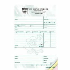 Brand new 🎁 Deluxe Custom Charge Slips Custom Florist Register Form, Colors Design, Large Format, 3 Parts, 1 Color Printing, 5 1/2" X 8 1/2", 500/Pack 😀