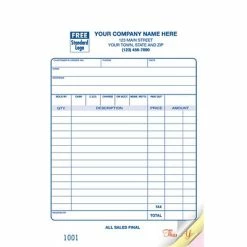 Budget 😀 Deluxe Custom Charge Slips Custom Register Form, Classic Design, Large Format, ALL SALES FINAL, 2 Parts, 1 Color Printing, 5 1/2" X 8 1/2", 500/Pack 😀