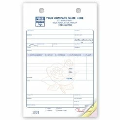 Flash Sale ❤️ Deluxe Custom Charge Slips Custom Florist Register Form, Classic Design, Large Format, 2 Parts, 1 Color Printing, 5 1/2" X 8 1/2", 500/Pack 👏