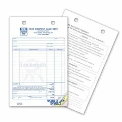 Outlet 🧨 Deluxe Custom Service And Appointment Forms Custom Locksmith Register Form, Classic Design, Small Format, 3 Parts, 1 Color Printing, 5 1/2" X 8 1/2", 500/Pack ✔️