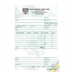 Promo 🎁 Deluxe Custom Charge Slips Custom Florist Register Form, Colors Design, Large Format, 2 Parts, 1 Color Printing, 5 1/2" X 8 1/2", 500/Pack ⭐