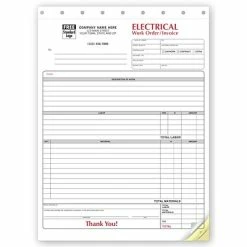 Outlet 🤩 Deluxe Custom Service And Appointment Forms Custom Electrical Forms - Work Orders, 3 Parts, 1 Color Printing, 8 1/2" X 11" ,500/Pk 😉