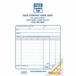 Brand new 🎁 Deluxe Custom Charge Slips Custom Register Form, Classic Design, Small Format, Your Custom Wording, 2 Parts, 1 Color Printing, 4" X 6", 500/Pack ❤️