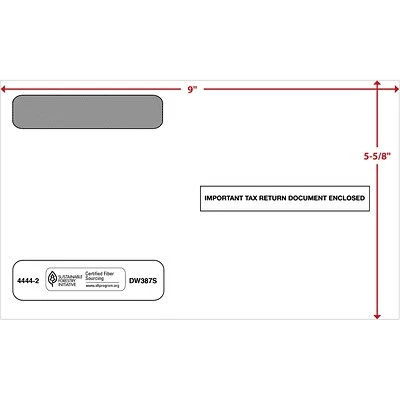 Wholesale ⌛ Tax Forms ComplyRight Self-Seal W-2 Tax Form Envelope, White, 50/Pack (4444250) 🥰 - Image 2