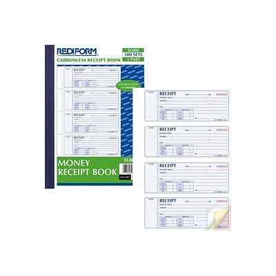 Cheapest 🥰 Business Forms Rediform 3-Part Carbonless Receipts Pad, 7"L X 2.7"W, 100 Forms/Pad (8L808) 😉 - Image 2