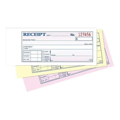 New 🌟 Adams® Business Forms Carbonless Receipt Book Adams 3-Part Carbonless Receipts Book, 7.19"W X 2.75"L, 50 Forms/Book, Each (ABF TC2701) 😀