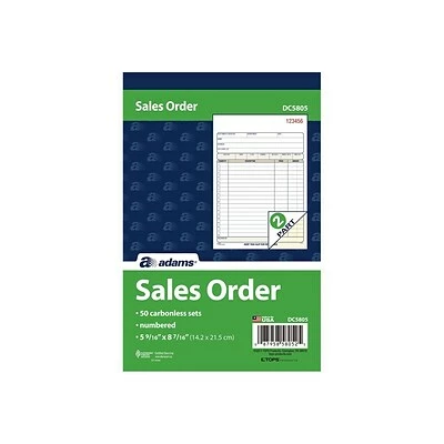 Cheap 🎉 Adams Carbonless Sales Order Books Adams 2-Part Carbonless Sales Orders Book, 5.56"W X 8.44"L, 50 Forms/Book (DC5805) 🧨
