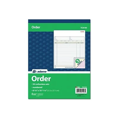 Deals 👏 Adams Carbonless Sales Order Books Adams 3-Part Carbonless Sales Orders Book, 10.69"L X 8.38"W, 50 Forms/Book, Each (ABF TC8100) 🧨 - Image 2