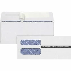 Flash Sale 🥰 Envelopes TOPS Self Seal Security Tinted Double Window Envelope, 3.75" X 8.5", White, 100/Pack (S1099-3PS) 😍