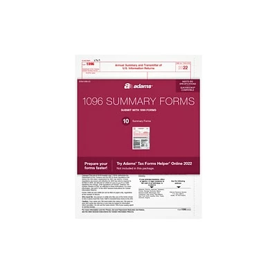 Best reviews of 🎁 W-2 Individual Forms Adams 2022 1096 Tax Form, White, 10/Pack (STAX1096-22) ⌛