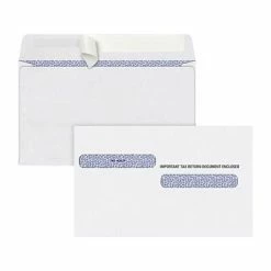 Buy 🛒 Envelopes TOPS Self Seal Security Tinted Double Window W-2 Tax Form Envelope, White, 100/Pack (DW4ALTPS100) 😍