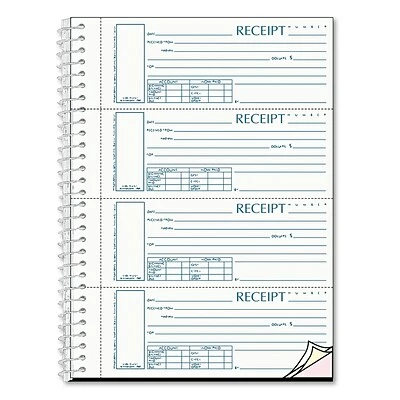 Best Sale 😉 Business Forms Rediform® Spiralbound Unnumbered Money Receipt Book, 2 3/4 X 7, Each (S16444W-CL) ✨