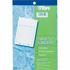 Budget 👍 Business Forms TOPS® Order 2-Part Carbonless Book, White/Canary, 8 7/16" X 5 9/16" (46500) 🧨