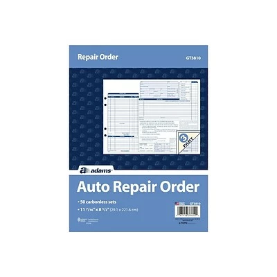 Wholesale 👍 Business Forms Adams Auto Repairs Book, 11.44"L X 8.5"W, 50/Pack (GT3810) 🔥 - Image 2