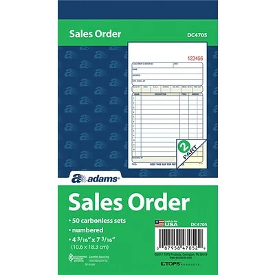 Promo 🤩 Adams® Carbonless Sales Order Books Adams® Sales Order Book, Ruled, 2-Part, 4 3/16" X 7 3/16" 🌟 - Image 2