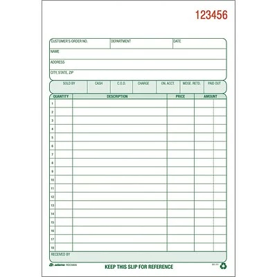 Discount 🥰 Adams Carbonless Sales Order Books Adams® Recycled Sales Order Book, 6" X 8", 2-Part, 50 Sets/Book (RDC5805) 🧨