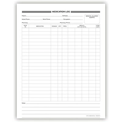 Flash Sale 😀 Medical Forms Medical Arts Press® Medication Log 🧨